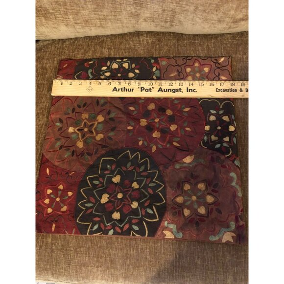 Pier 1 Imports Pillow Cover 18" Multicolor Embroidered Mandala Pattern - Picture 5 of 5